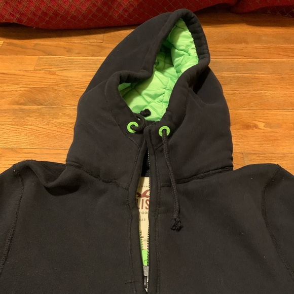 Hollister Navy Blue jacket with double neck zipper - Picture 6 of 8